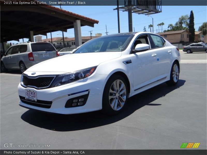 Snow White Pearl / Black 2015 Kia Optima SXL Turbo