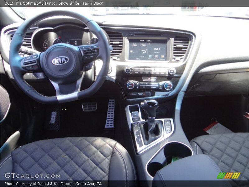 Snow White Pearl / Black 2015 Kia Optima SXL Turbo