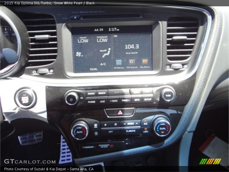 Snow White Pearl / Black 2015 Kia Optima SXL Turbo