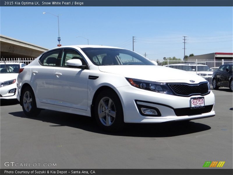 Snow White Pearl / Beige 2015 Kia Optima LX