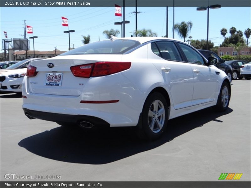 Snow White Pearl / Beige 2015 Kia Optima LX