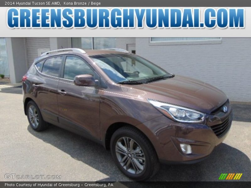 Kona Bronze / Beige 2014 Hyundai Tucson SE AWD