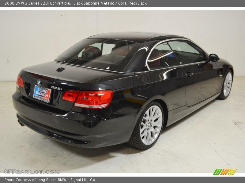 Black Sapphire Metallic / Coral Red/Black 2008 BMW 3 Series 328i Convertible