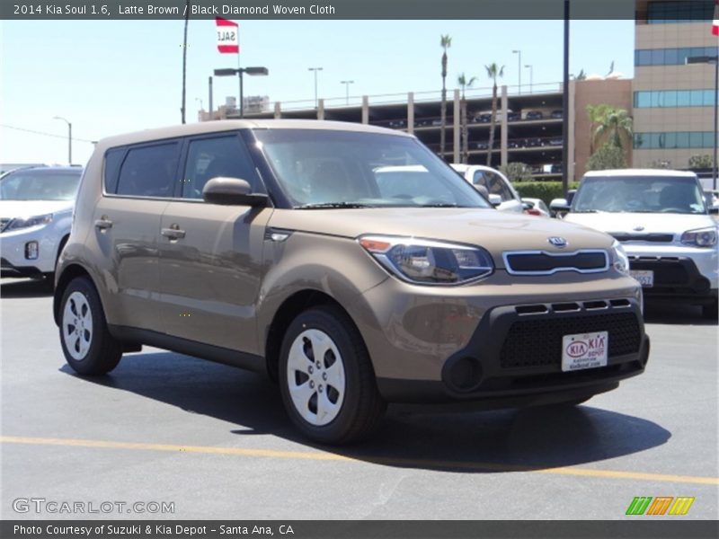 Latte Brown / Black Diamond Woven Cloth 2014 Kia Soul 1.6