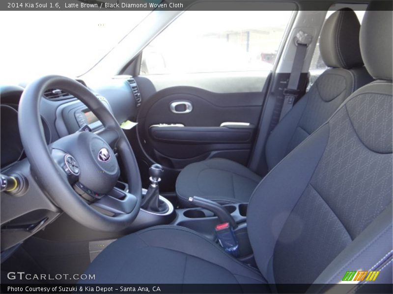 Latte Brown / Black Diamond Woven Cloth 2014 Kia Soul 1.6