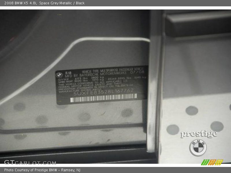 Space Grey Metallic / Black 2008 BMW X5 4.8i