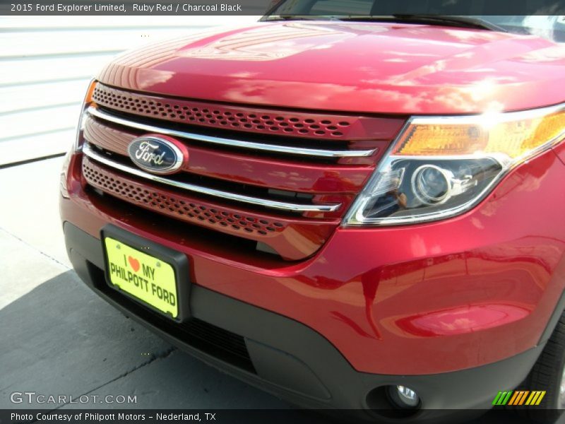 Ruby Red / Charcoal Black 2015 Ford Explorer Limited