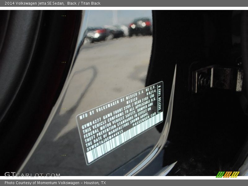 Black / Titan Black 2014 Volkswagen Jetta SE Sedan