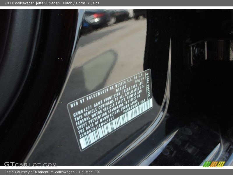 Black / Cornsilk Beige 2014 Volkswagen Jetta SE Sedan