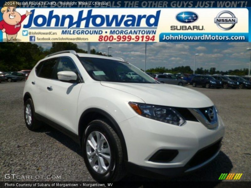 Moonlight White / Charcoal 2014 Nissan Rogue SV AWD