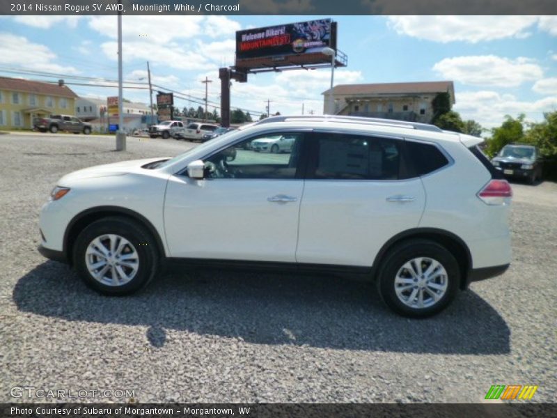 Moonlight White / Charcoal 2014 Nissan Rogue SV AWD