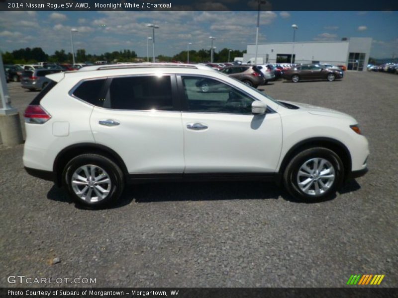 Moonlight White / Charcoal 2014 Nissan Rogue SV AWD