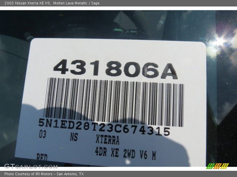 Molten Lava Metallic / Sage 2003 Nissan Xterra XE V6