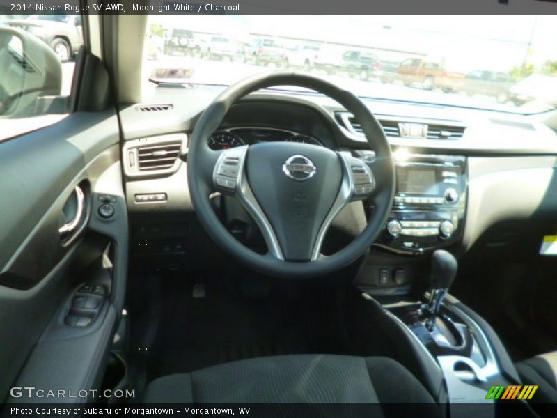 Moonlight White / Charcoal 2014 Nissan Rogue SV AWD