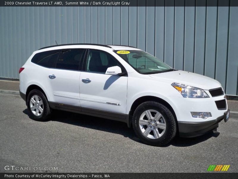 Summit White / Dark Gray/Light Gray 2009 Chevrolet Traverse LT AWD