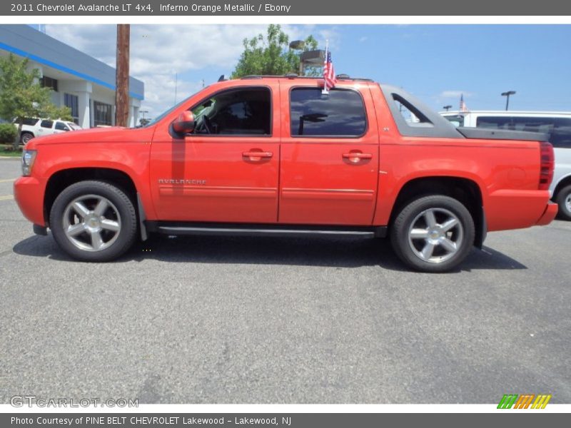 Inferno Orange Metallic / Ebony 2011 Chevrolet Avalanche LT 4x4