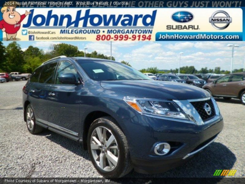 Arctic Blue Metallic / Charcoal 2014 Nissan Pathfinder Platinum AWD