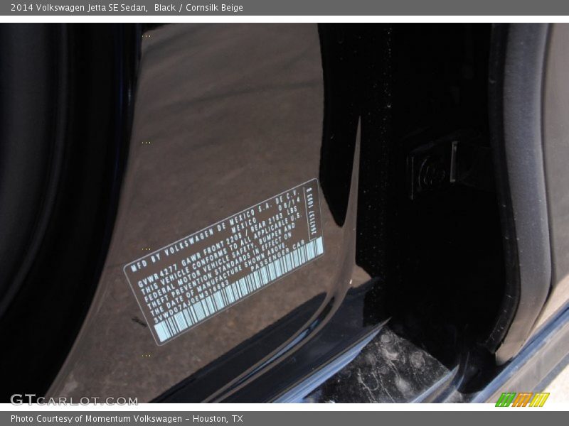 Black / Cornsilk Beige 2014 Volkswagen Jetta SE Sedan
