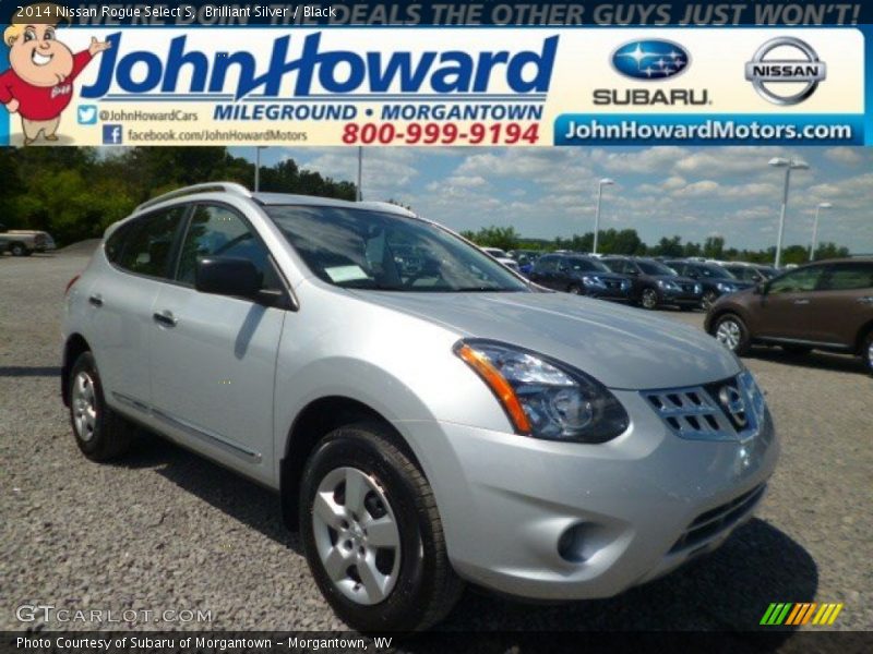 Brilliant Silver / Black 2014 Nissan Rogue Select S