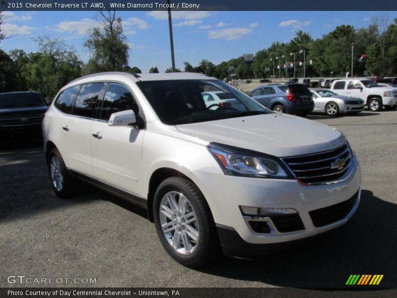 White Diamond Tricoat / Ebony 2015 Chevrolet Traverse LT AWD