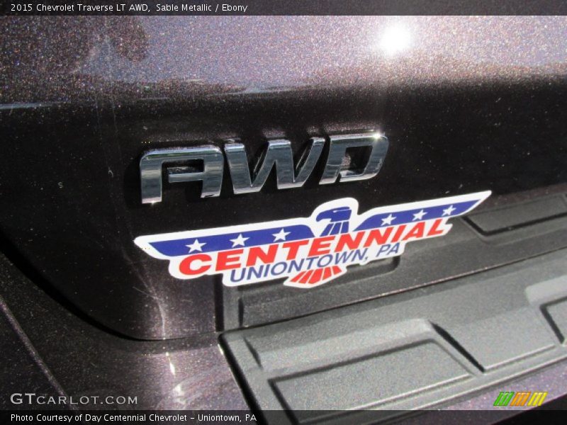 Sable Metallic / Ebony 2015 Chevrolet Traverse LT AWD