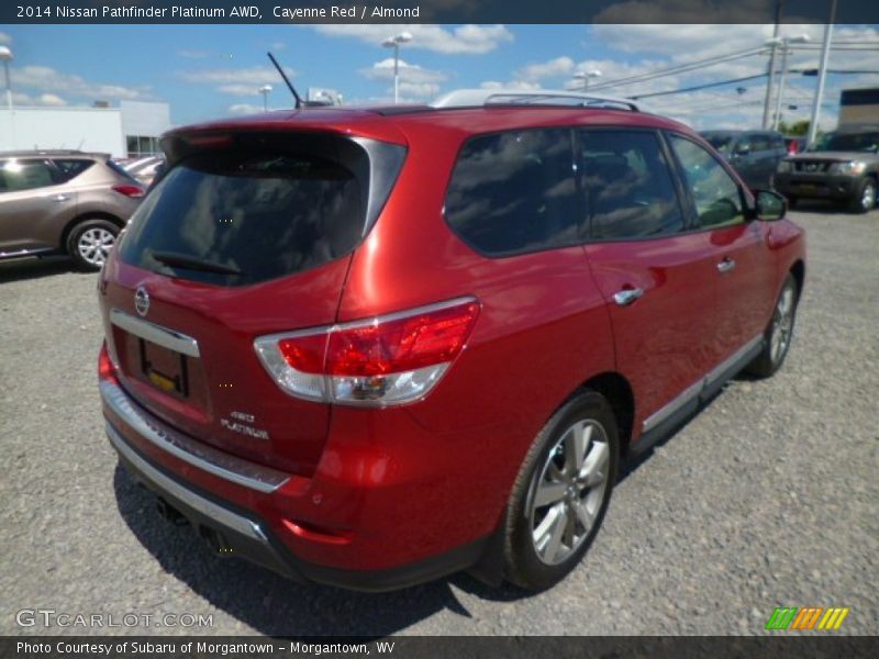 Cayenne Red / Almond 2014 Nissan Pathfinder Platinum AWD