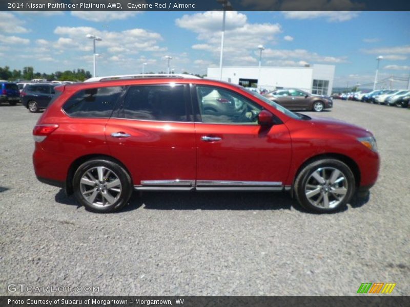Cayenne Red / Almond 2014 Nissan Pathfinder Platinum AWD