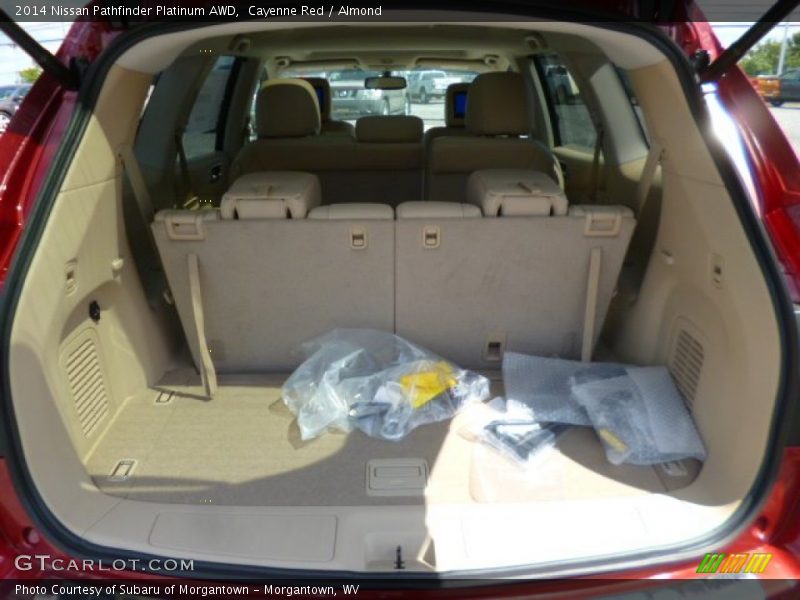 Cayenne Red / Almond 2014 Nissan Pathfinder Platinum AWD