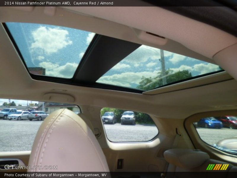 Cayenne Red / Almond 2014 Nissan Pathfinder Platinum AWD