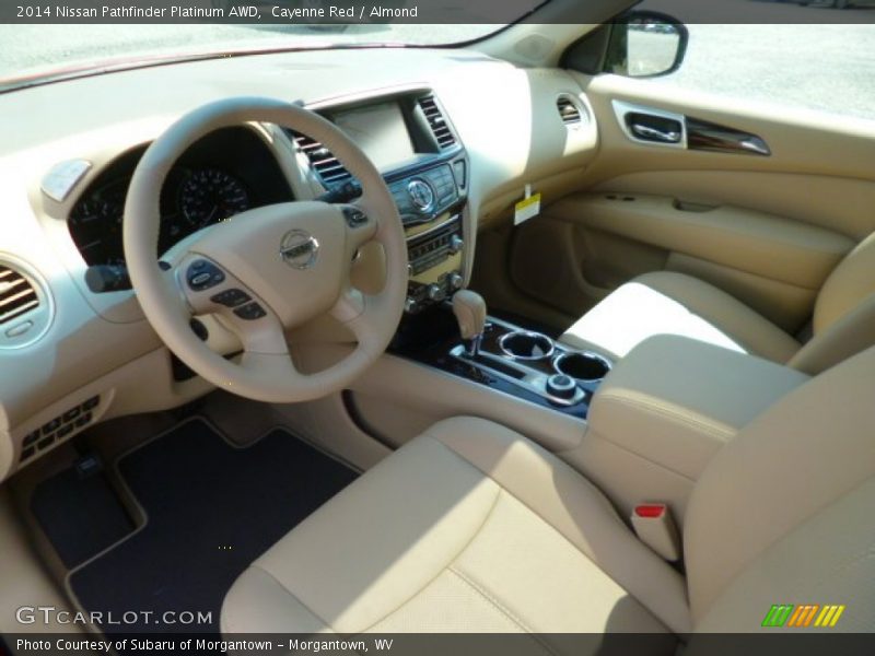 Cayenne Red / Almond 2014 Nissan Pathfinder Platinum AWD