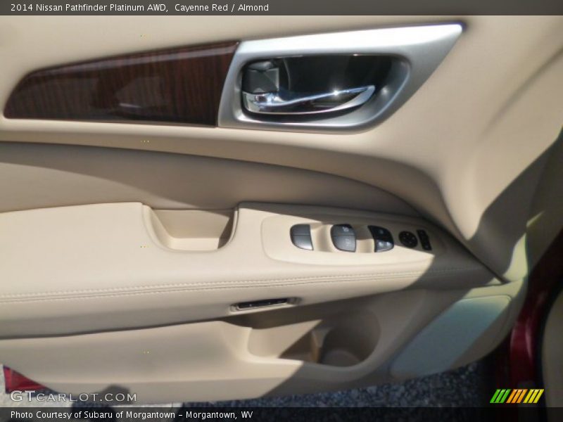Cayenne Red / Almond 2014 Nissan Pathfinder Platinum AWD