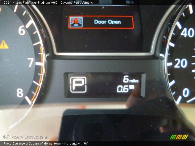Cayenne Red / Almond 2014 Nissan Pathfinder Platinum AWD