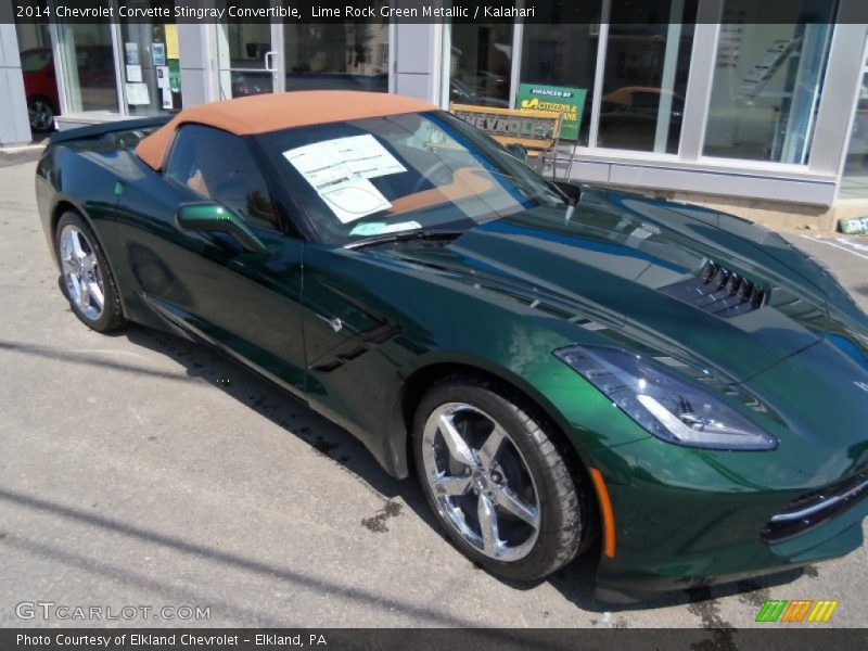 Lime Rock Green Metallic / Kalahari 2014 Chevrolet Corvette Stingray Convertible
