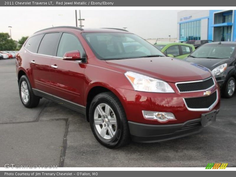 Red Jewel Metallic / Ebony/Ebony 2011 Chevrolet Traverse LT