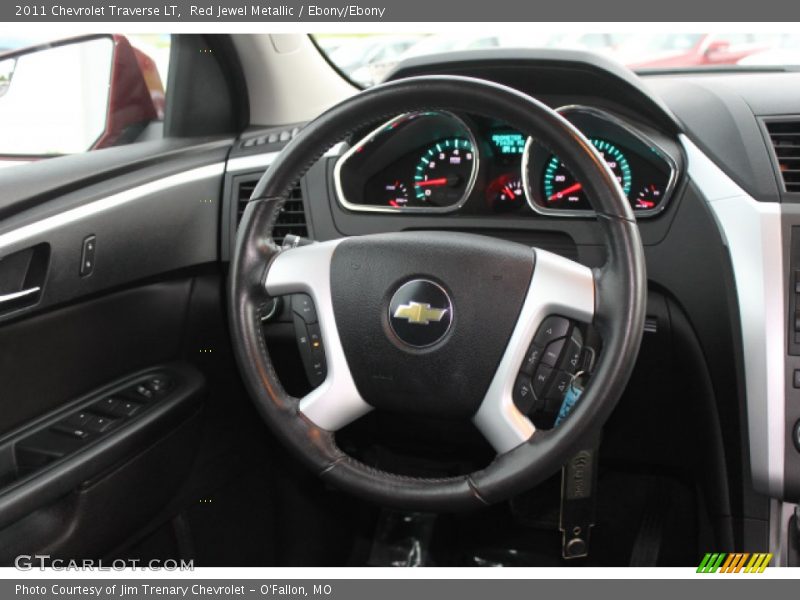 Red Jewel Metallic / Ebony/Ebony 2011 Chevrolet Traverse LT