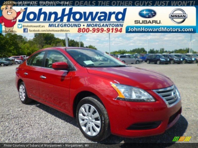 Red Brick / Charcoal 2014 Nissan Sentra SV