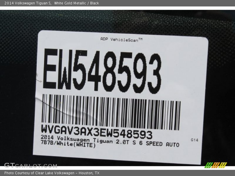 White Gold Metallic / Black 2014 Volkswagen Tiguan S