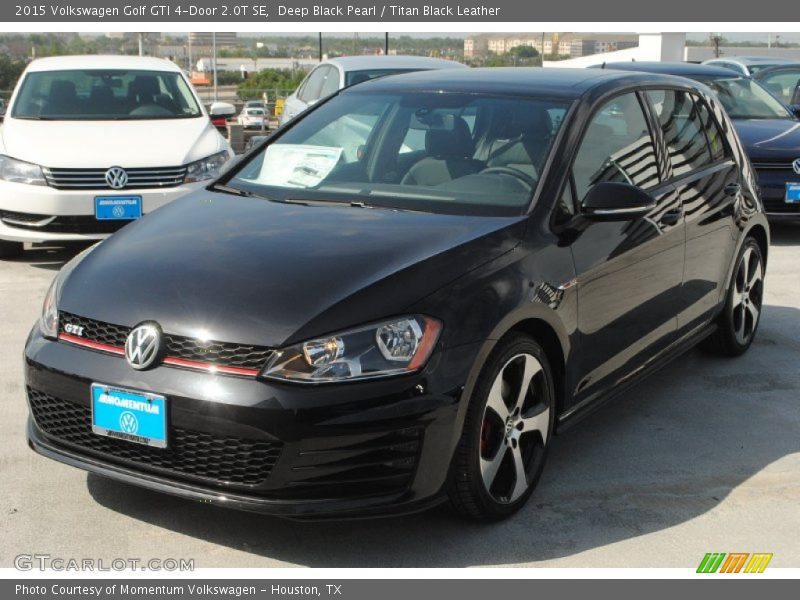 Deep Black Pearl / Titan Black Leather 2015 Volkswagen Golf GTI 4-Door 2.0T SE
