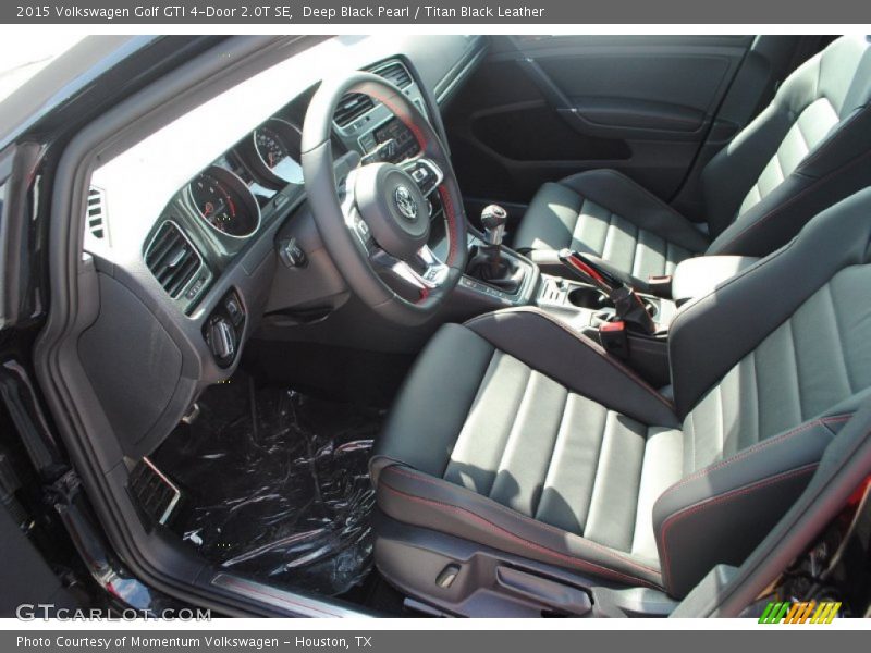 Deep Black Pearl / Titan Black Leather 2015 Volkswagen Golf GTI 4-Door 2.0T SE