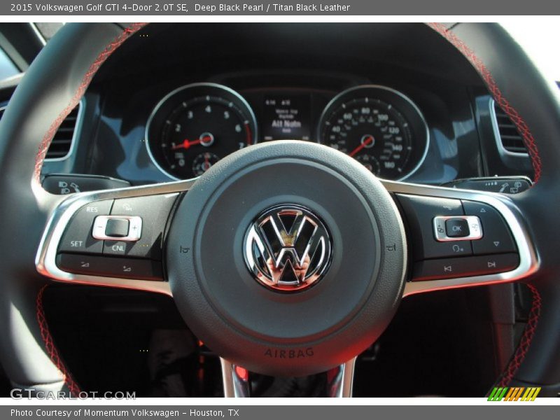 Deep Black Pearl / Titan Black Leather 2015 Volkswagen Golf GTI 4-Door 2.0T SE