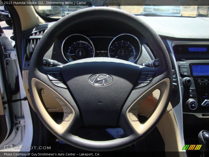 Shimmering White / Camel 2013 Hyundai Sonata GLS