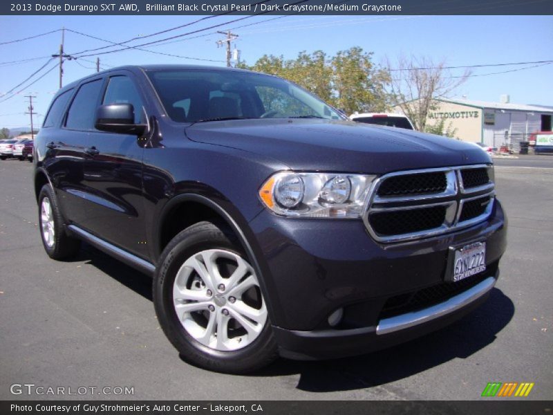 Brilliant Black Crystal Pearl / Dark Graystone/Medium Graystone 2013 Dodge Durango SXT AWD