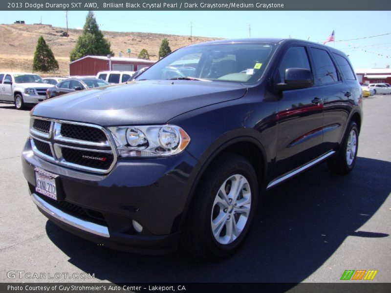 Brilliant Black Crystal Pearl / Dark Graystone/Medium Graystone 2013 Dodge Durango SXT AWD