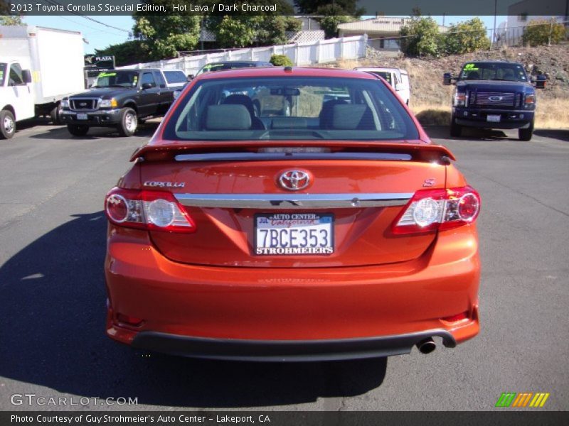 Hot Lava / Dark Charcoal 2013 Toyota Corolla S Special Edition