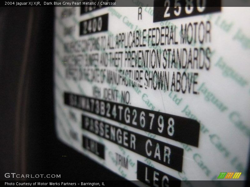 2004 XJ XJR Dark Blue Grey Pearl Metallic Color Code LHL