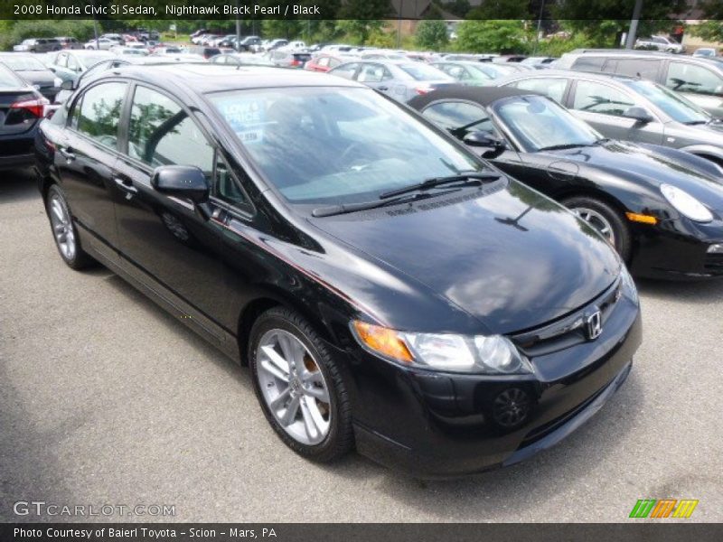 Nighthawk Black Pearl / Black 2008 Honda Civic Si Sedan