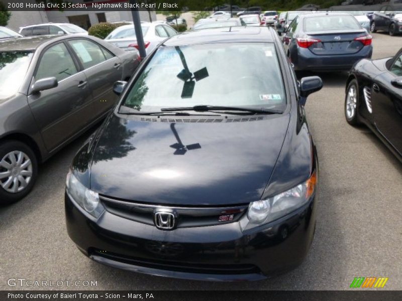 Nighthawk Black Pearl / Black 2008 Honda Civic Si Sedan