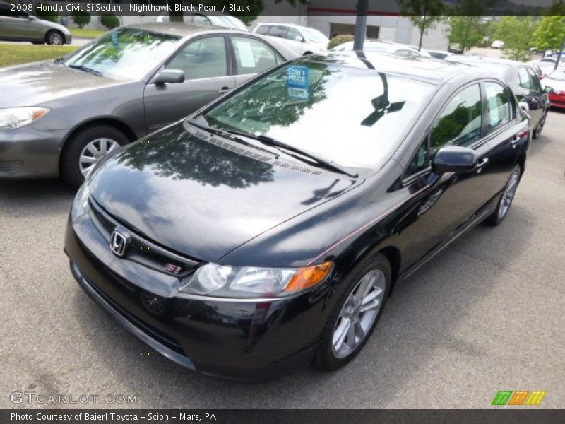 Nighthawk Black Pearl / Black 2008 Honda Civic Si Sedan