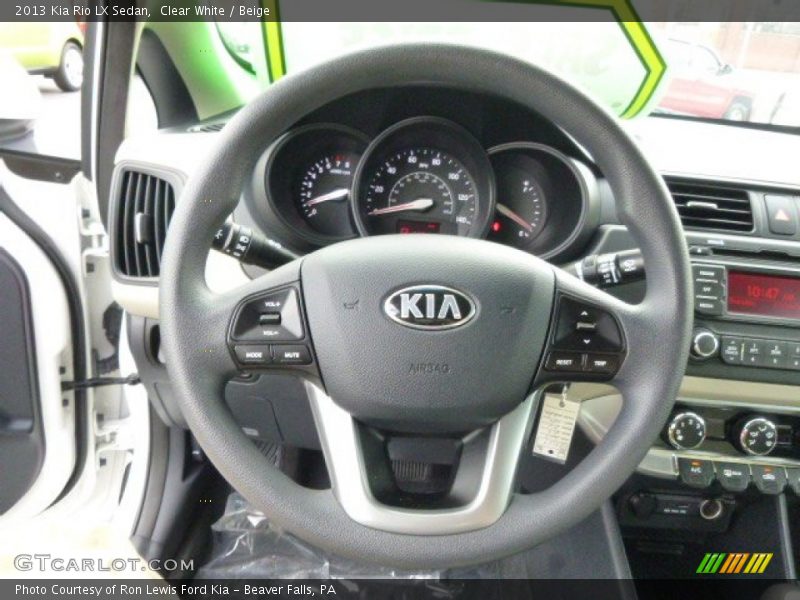 Clear White / Beige 2013 Kia Rio LX Sedan