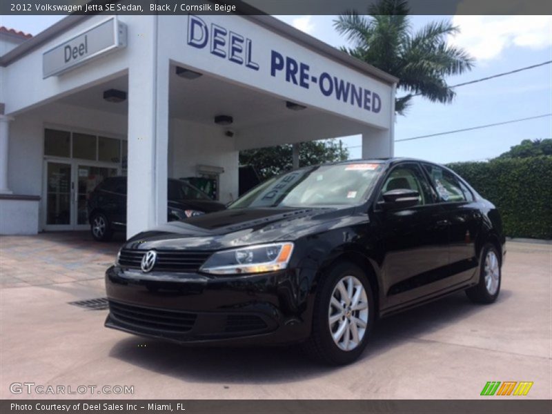 Black / Cornsilk Beige 2012 Volkswagen Jetta SE Sedan